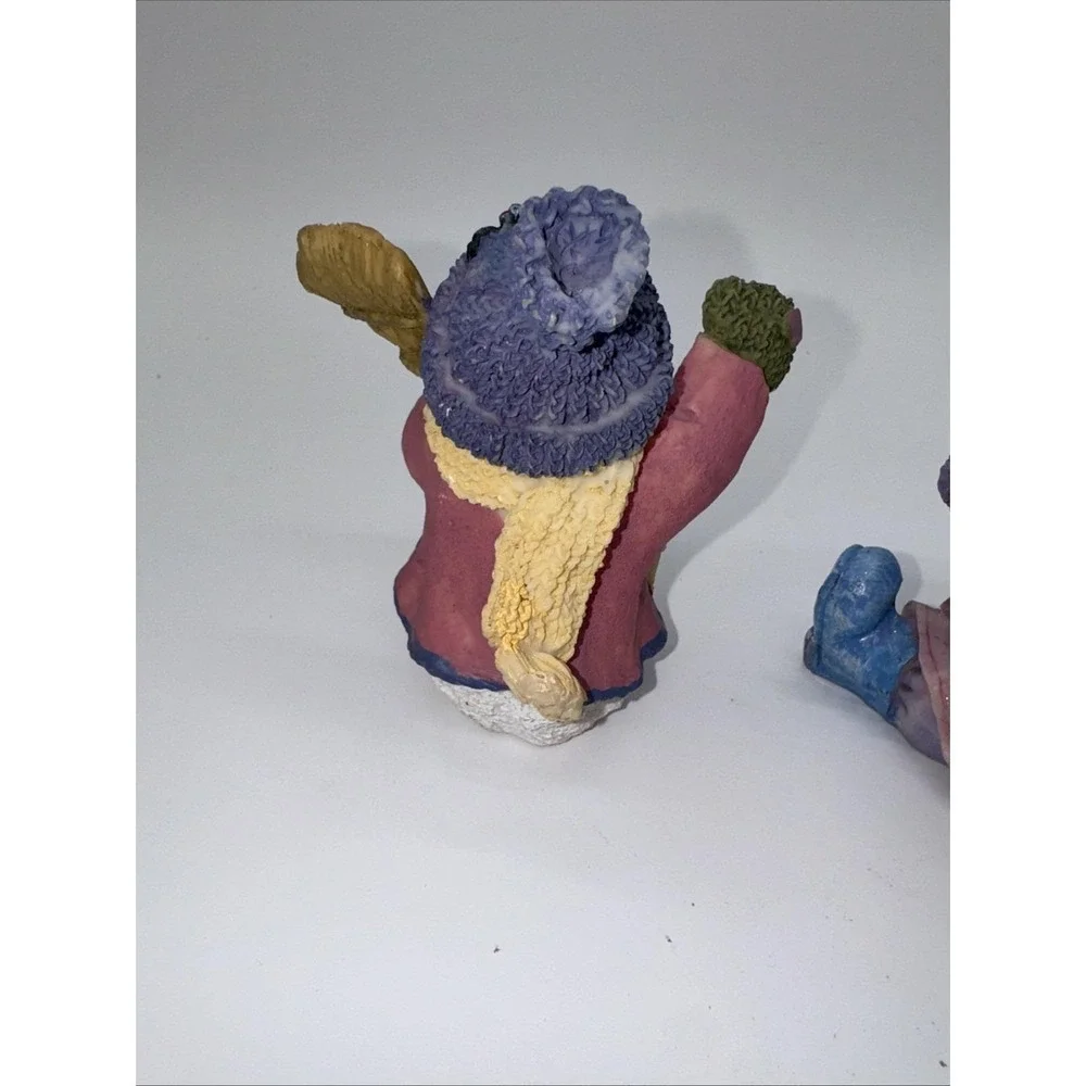 Vintage Home Interior Sugar Plum Santa And Snowman Set 2002 Pastel Christmas
